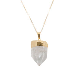 Large Clear Quartz Gemstone Necklace