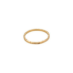 Thin Hammered Stack Ring in Gold