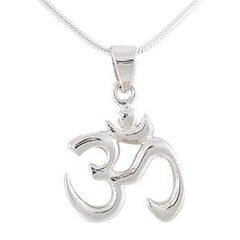 Calligraphy Style Om (Aum) Necklace in Sterling Silver