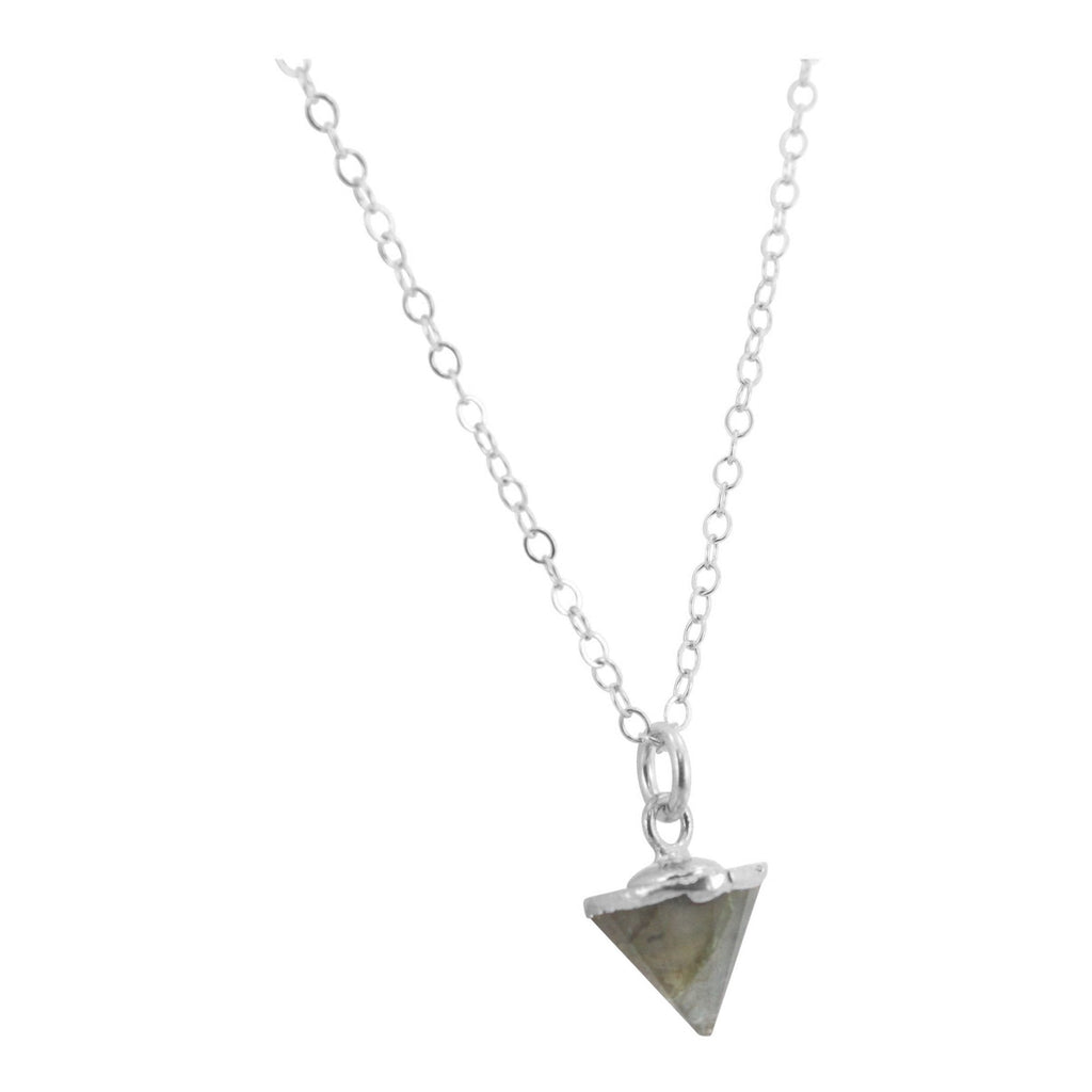 Silver Gemstone Spike Necklace in Stone Choice