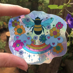 Bee Happy Sticker, 3.5