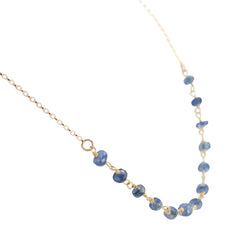 Delicate 4mm Kyanite Gemstone Necklace on Gold Filled Chain