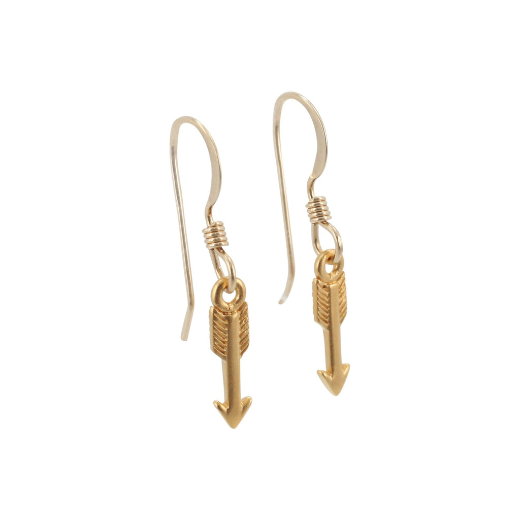 Small Gold Arrow Dangle Earrings