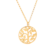 Medium Round Cut Out Design Tree of Life Pendant in Bronze on an 18