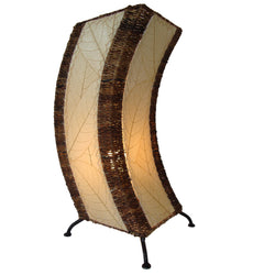 Natural Cocoa Leaf C-Shape Table Lamp, Natural
