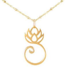 Gold Lotus Flower Charm Holder Necklace