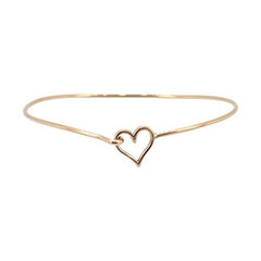 Bronze Heart Bangle Bracelet