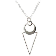 Triangle with Crescent Circle Necklace