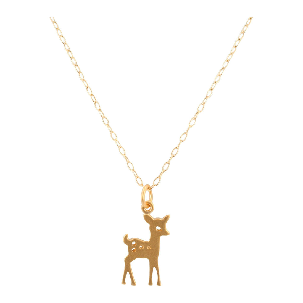Dainty Deer Fawn Necklace in Gold or Silver