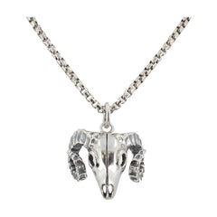 Ram Skull Necklace in Sterling Silver