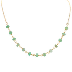 Delicate 4mm Chrysoprase Gemstone Necklace on Gold Filled Chain