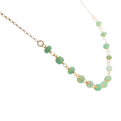 Delicate 4mm Chrysoprase Gemstone Necklace on Gold Filled Chain Delicate 4mm Chrysoprase Gemstone Necklace on Gold Filled Chain