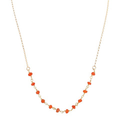 Delicate Carnelian Gemstone Necklace on Gold Filled Chain (Sacral Chakra)