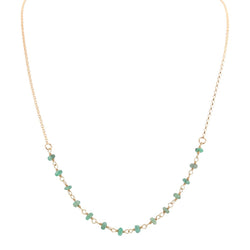 Delicate 4mm Chrysoprase Gemstone Necklace on Gold Filled Chain