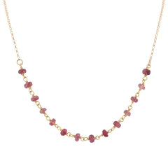 Delicate 4mm Pink Tourmaline Gemstone Necklace on Gold Filled Chain