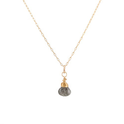 Tourmalinated Quartz Briolette Necklace Tourmalinated Quartz Briolette Necklace