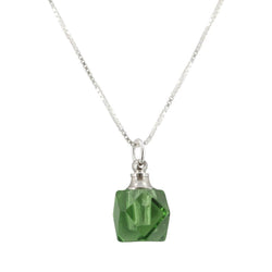 Faceted Green Crystal Essential Oil Diffuser Necklace Faceted Green Crystal Essential Oil Diffuser Necklace
