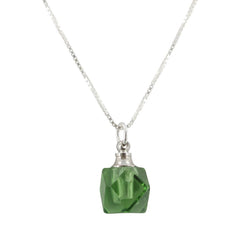 Faceted Green Crystal Essential Oil Diffuser Necklace
