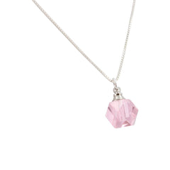 Faceted Pink Crystal Essential Oil Diffuser Necklace