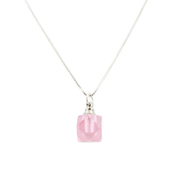 Faceted Pink Crystal Essential Oil Diffuser Necklace