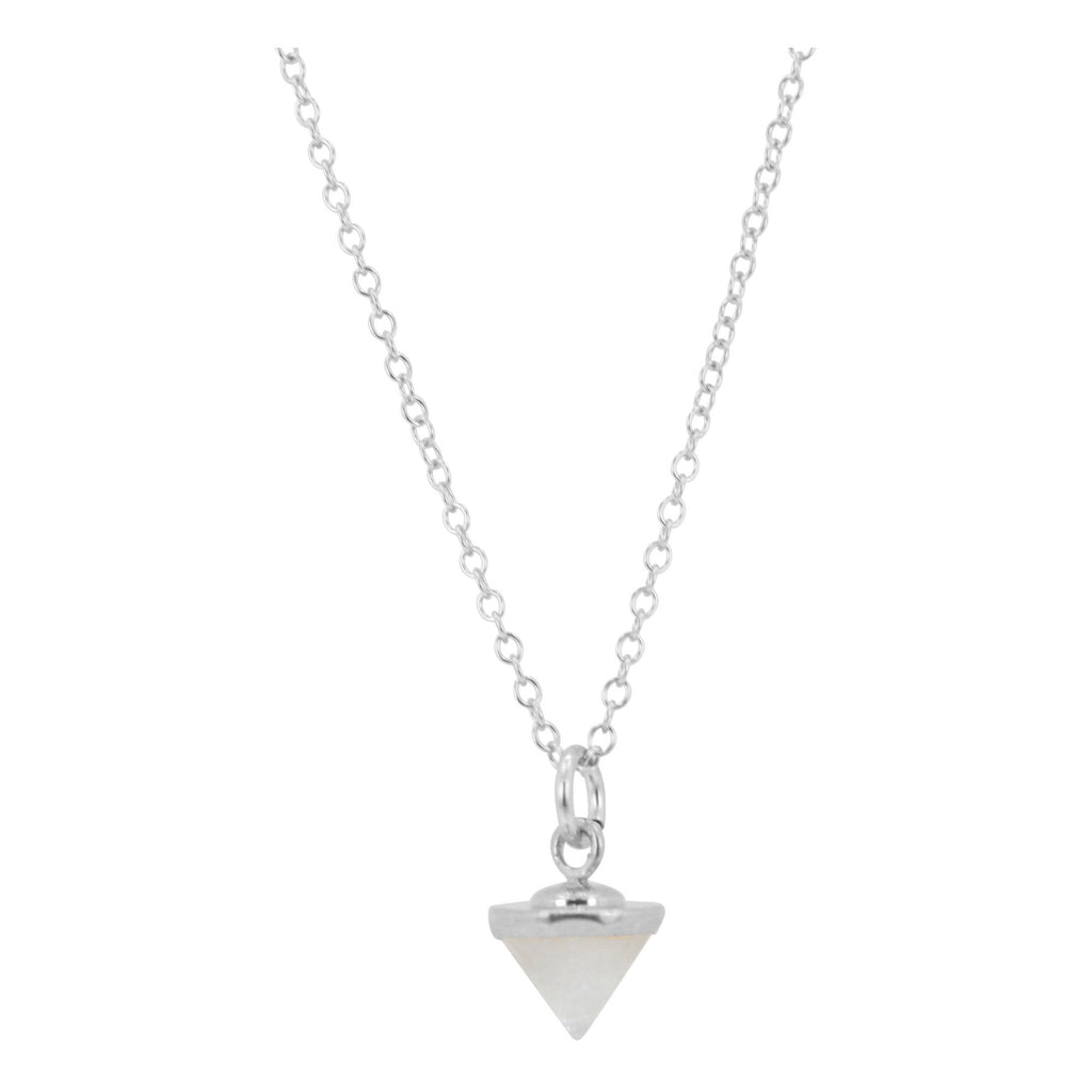 Silver Gemstone Spike Necklace in Stone Choice