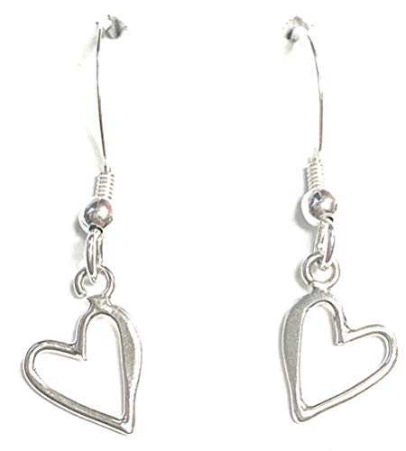 Heart Dangle Sterling Silver Earrings