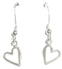 Heart Dangle Sterling Silver Earrings