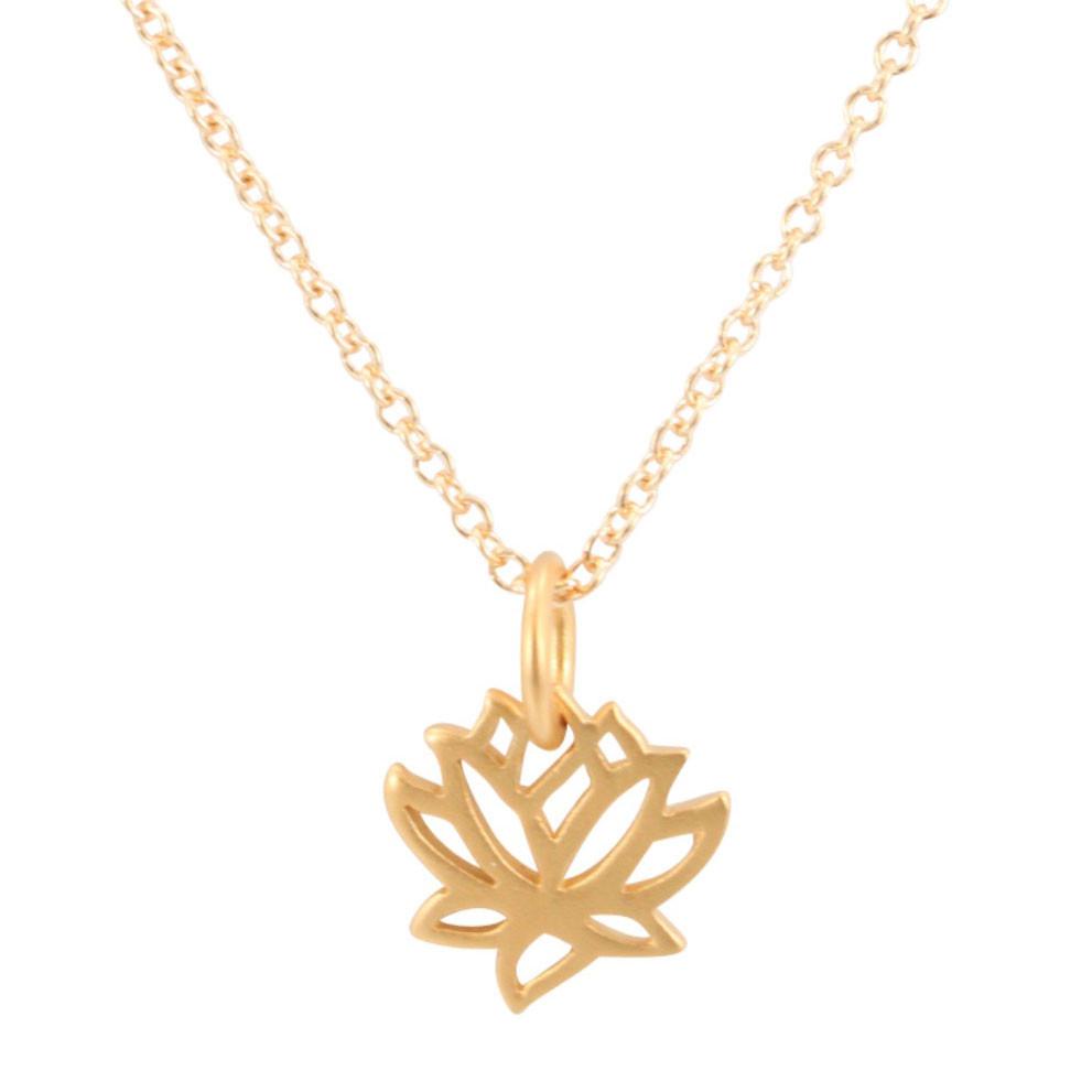 Gold Plated Silver Tiny Lotus Necklace
