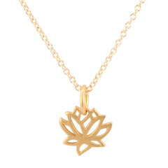 Gold Plated Silver Tiny Lotus Necklace