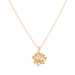 Gold Plated Silver Tiny Lotus Necklace