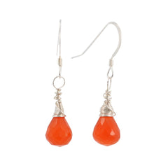 Carnelian Gemstone Earrings in Gold or Silver