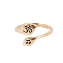 Om (Aum) and Lotus Ring in Bronze