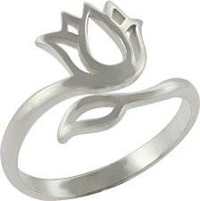 Adjustable Lotus Flower Ring in Sterling Silver