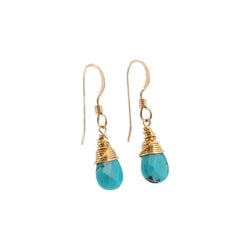 Throat Chakra - Turquoise Gemstone Earrings in Gold