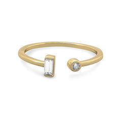 Gold Plated Sterling Silver CZ Ring