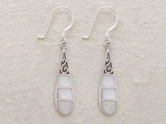 Thin Oval Etched Earrings