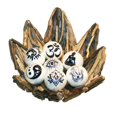 Laminated Capiz Balls - B&W - Yoga