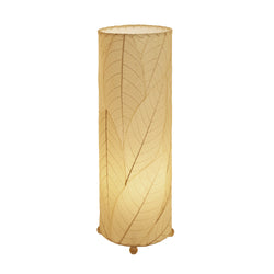 Cocoa Leaf Cylinder Table Lamp - 24 Inch, Natural