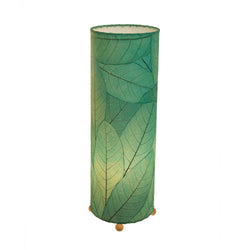 Cocoa Leaf Cylinder Table Lamp - 24 Inch, Blue
