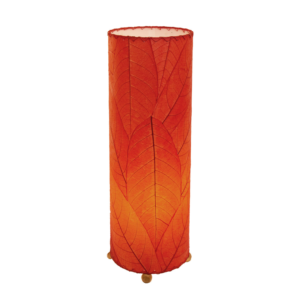 Cocoa Leaf Cylinder Table Lamp - 24 Inch
