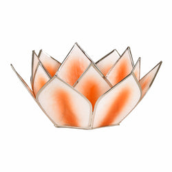 Orange Mini Dahlia Lotus Tea Light Holder, Orange