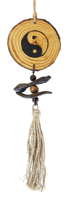 Hanging Yin Yang Pine Slice Ornament