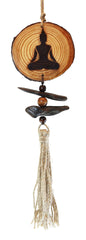 Hanging Yoga Pine Slice Ornament