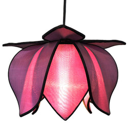 Hanging Baby Blooming Lotus Lamp, Purple / 12' Swag Kit