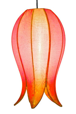 Hanging Flowering Lotus Lamp Medium, Citrus / 12' Swag Kit