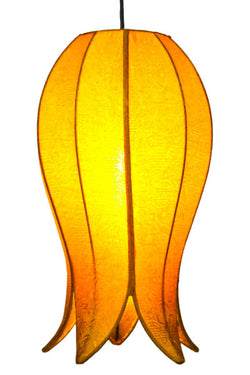 Hanging Flowering Lotus Lamp Medium, Gold / 12' Swag Kit