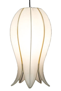 Hanging Flowering Lotus Lamp Medium, White / 12' Swag Kit