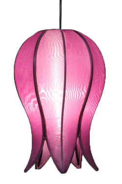 Purple / 12' Swag Kit Hanging Flowering Lotus Lamp Small, Purple / 12' Swag Kit