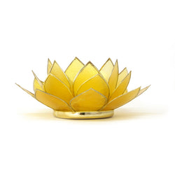 Citrine Gemstone Lotus Tea Light Holder, Citrine