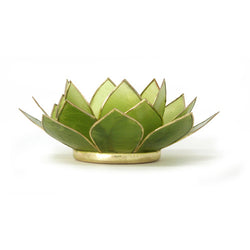 Peridot Gemstone Lotus Tea Light Holder, Peridot
